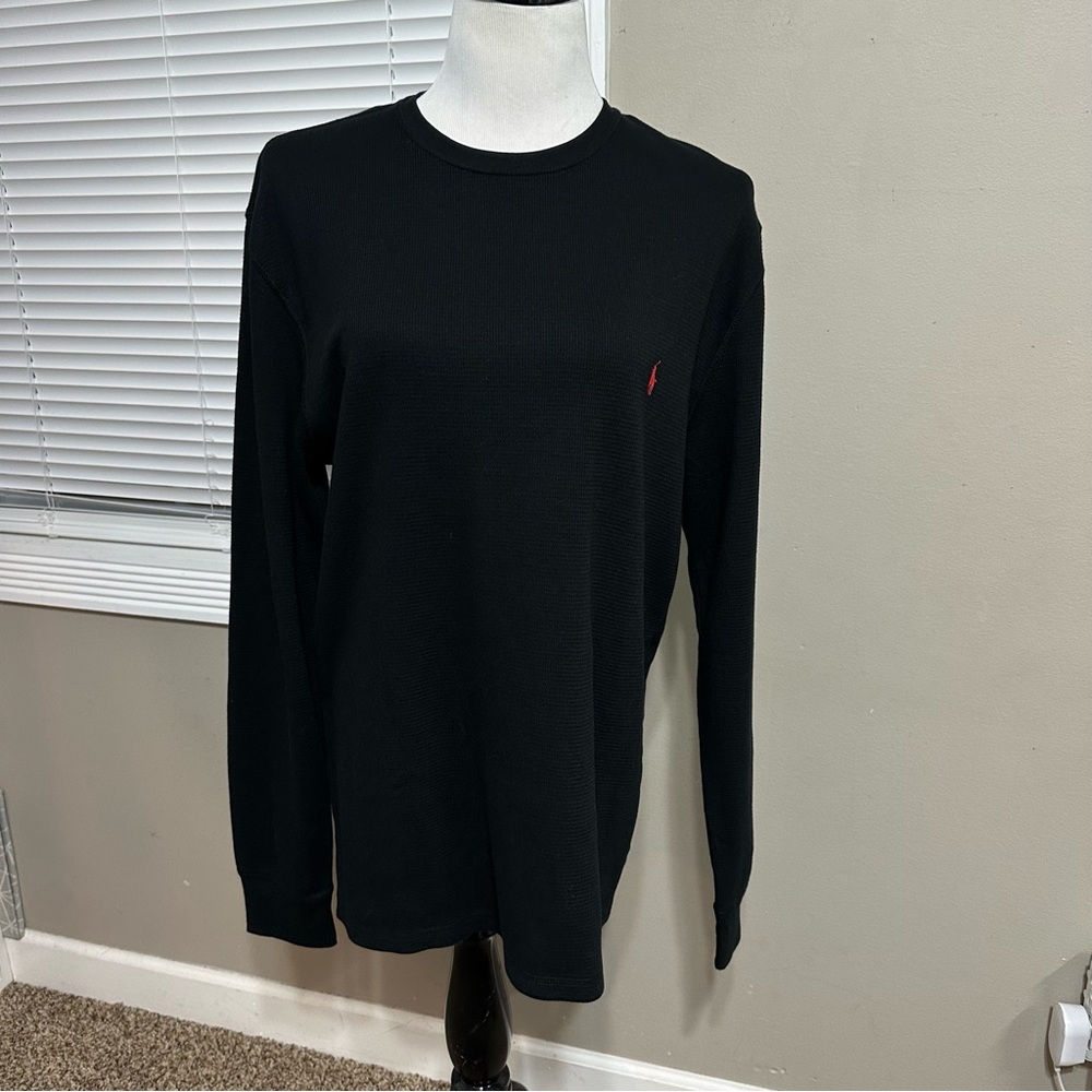 Polo Ralph Lauren men’s large waffle, long sleeve shirt crewneck with front logo